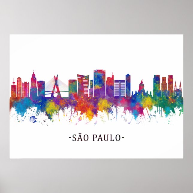 São Paulo Brazil Skyline Poster (Front)