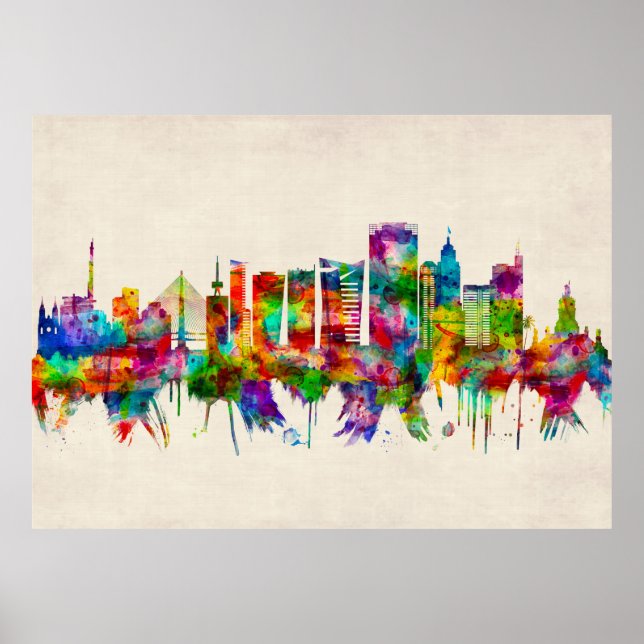 Sao Paulo Brazil Skyline Poster (Front)