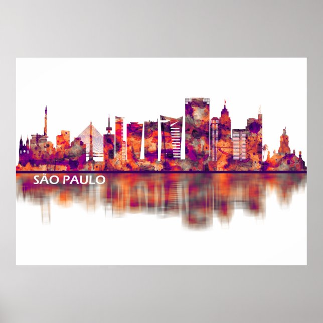 Sao Paulo Brazil Skyline Poster (Front)