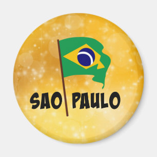 Sao Paulo, Flag of Brazil Magnet