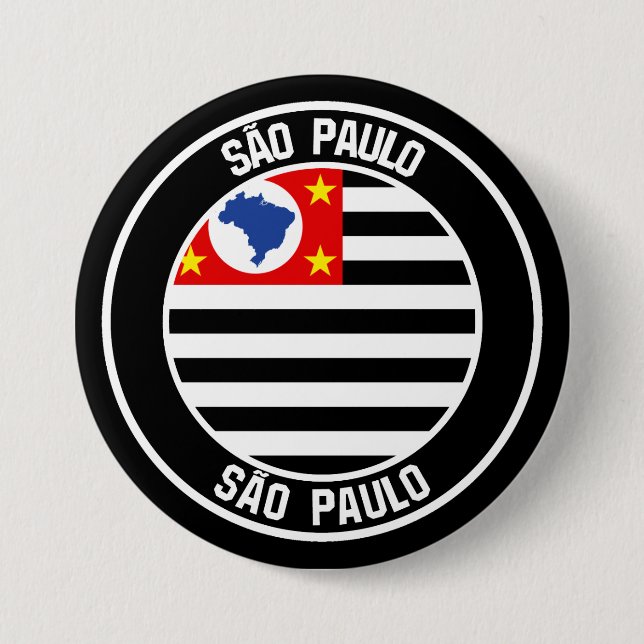 São Paulo Round Emblem 3 Inch Round Button (Front)