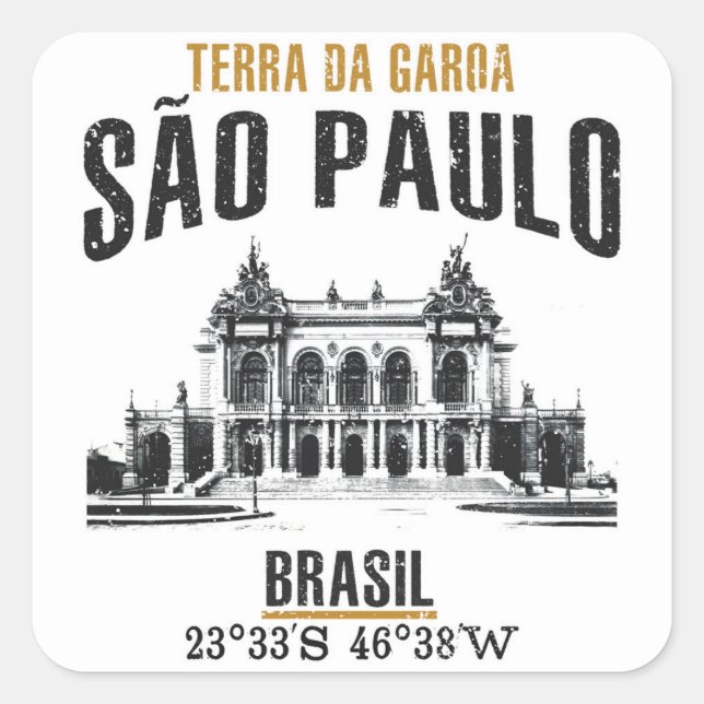 São Paulo Square Sticker (Front)