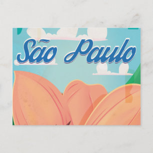São Paulo Vintage Travel Poster Postcard