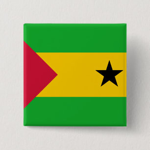 Sao Tome and Principe Flag 2 Inch Square Button