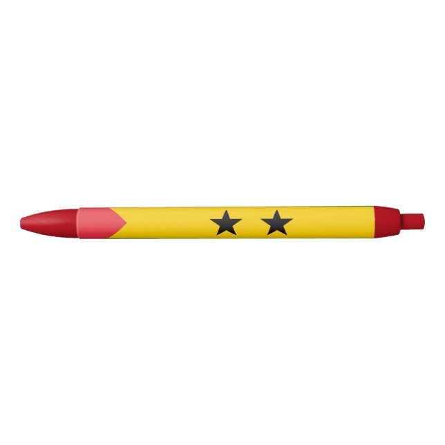 Sao Tome and Principe Flag Black Ink Pen (Front)