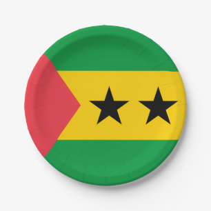 Sao Tome and Principe Flag Paper Plate