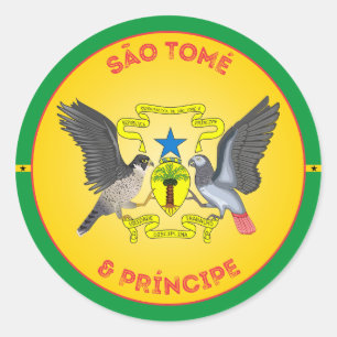 Sao Tome and Principe Heritage Emblem Classic Round Sticker