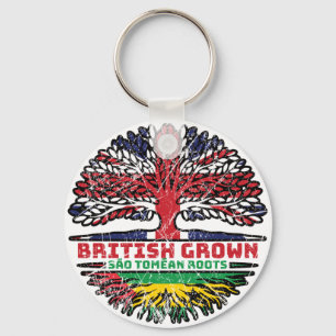 Sao Tome and Principe Sao Tomean British UK Tree Keychain