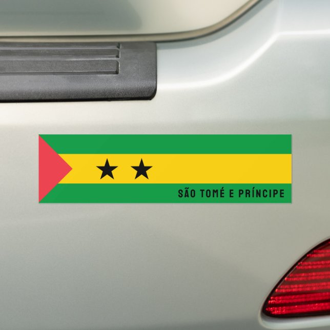 São Tomé e Príncipe flag Bumper Sticker (On Car)