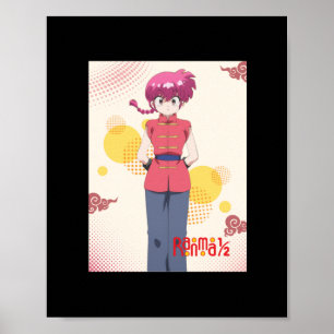 Saotome Ranma Rank 12 Anime Retro Aesthetic Sticke Poster