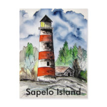 Sapelo Island Lighthouse Georgia Nautical art gift