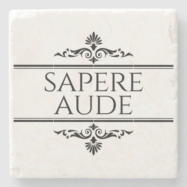 Sapere Aude Stone Coaster (Front)