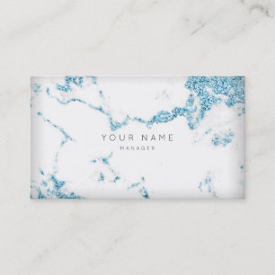 Saphire Blu White Grey Carrara Marble Appointment Card