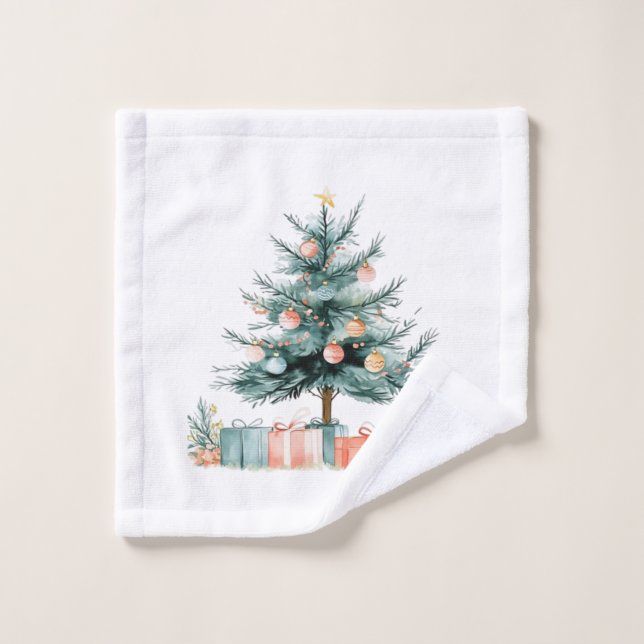 sapin de Noël  (Gant de toilette)
