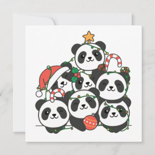 Sapin de Noël Panda Invitation Animaux drôles de N