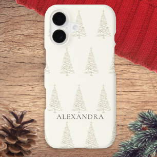 Sapins de Noël à motifs élégants blanc hivernal