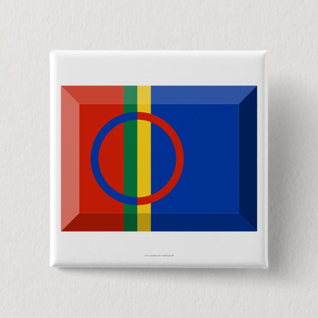 Sapmi Flag Jewel 2 Inch Square Button (Front)