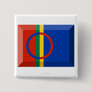 Sapmi Flag Jewel 2 Inch Square Button