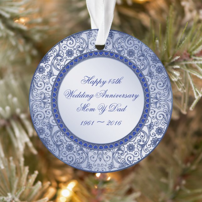 Sapphire 45e anniversaire Mariage ornement acryliq (Arbre)