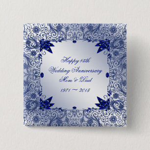 Sapphire 45th Wedding Anniversary Button