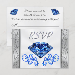 Sapphire 65e anniversaire Mariage Cartes RSVP