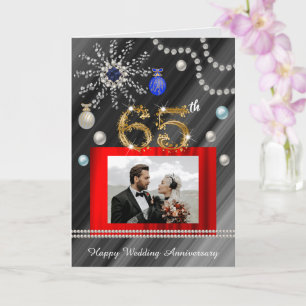 Sapphire 65th Anniversary on Christmas 2 photos Card