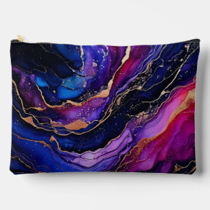 Sapphire Amethyst Alcohol Ink Accessory Pouch