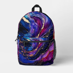 Sapphire Amethyst Alcohol Ink Printed Backpack