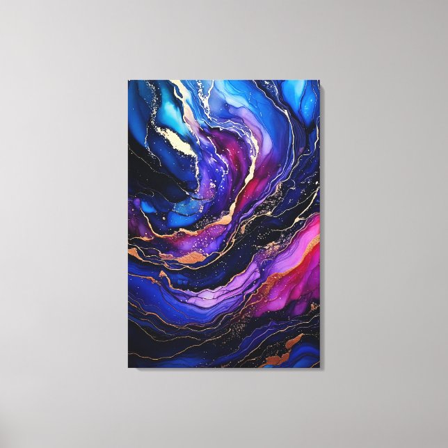 Sapphire Amethyst Ink Stretched Canvas Print (Front)