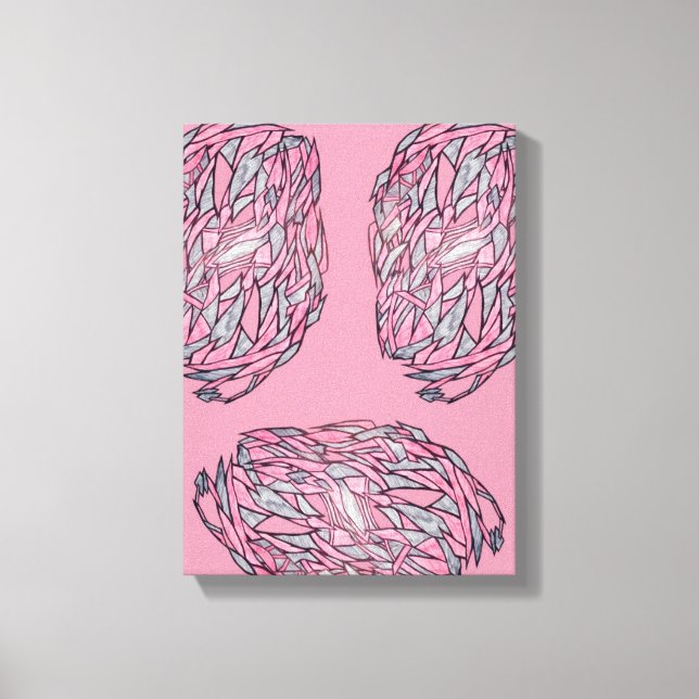 Sapphire and Ruby Abstract Sea Creatures Canvas Print (Front)