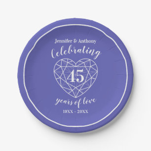 Sapphire anniversaire 45 ans assiettes de fête