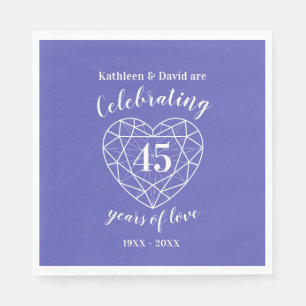 Sapphire anniversary 45 years of love napkins