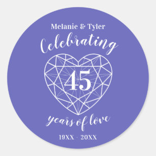 Sapphire anniversary 45 years of love stickers