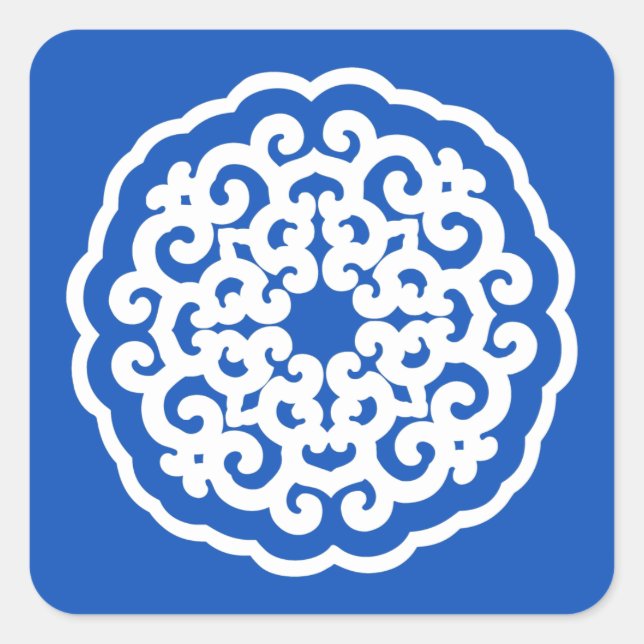 Sapphire Asian Moods Mandalla Square Sticker (Front)
