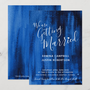 Sapphire bleu art moderne invitations de mariage