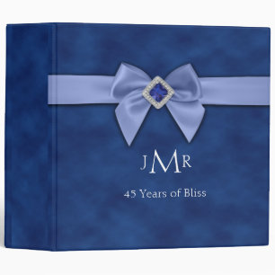 Sapphire Bleu Bow 45e Mariage Classeur Anniversair
