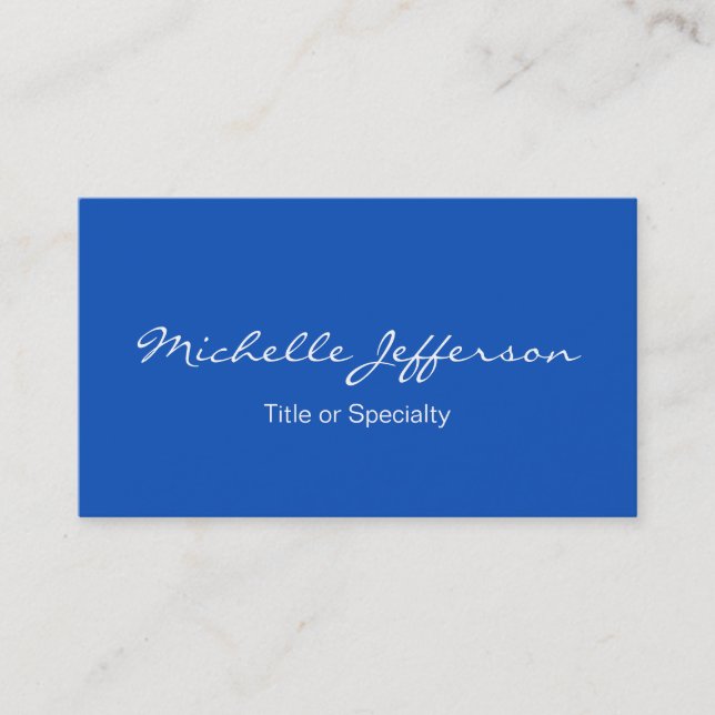 Sapphire Bleu Contemporain Carte de visite tendanc (Devant)
