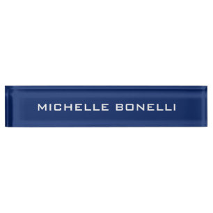 Sapphire Bleu Minimaliste Plaque Lisible Moderne