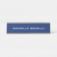 Sapphire Bleu Minimaliste Plaque Lisible Moderne