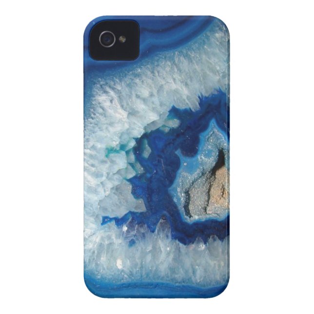 Sapphire Blue Agate Geode iPhone 4 case (Back)