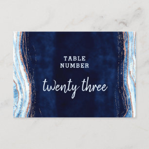 Sapphire Blue Agate Geode Wedding Table Numbers