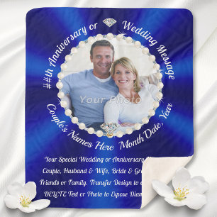 Sapphire Blue, Anniversary Photo Gifts, Cozy Sherpa Blanket