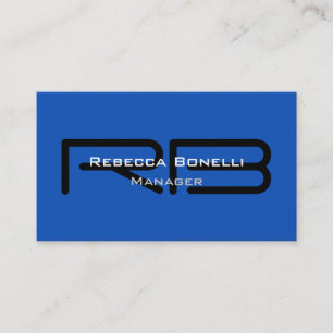 Sapphire Blue Black Monogram Manager Carte de visi