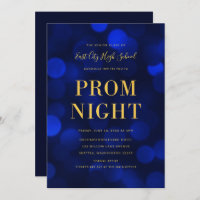 Sapphire Blue Bokeh Lights Gold High School Prom