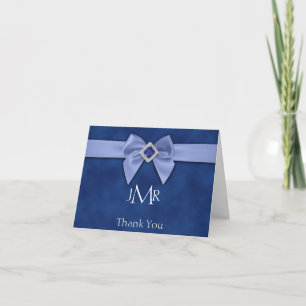Sapphire Blue Bow 45th Anniversary Thank You Card