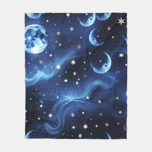Sapphire Blue Celestial Moon Blanket – Luxury Seam