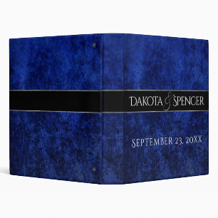 Sapphire Blue Cobalt Grunge Wedding Album Binder