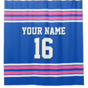 Sapphire Blue Hot Pink White Stripes Sports Jersey