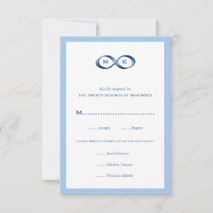 Sapphire Blue Infinity Hand Clasp Wedding RSVP Car Card