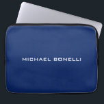 Sapphire Blue Minimalist Plain Legible Modern Laptop Sleeve<br><div class="desc">Represent yourself with this modern,  elegant design. This template can be customized to meet all professional occupations.</div>